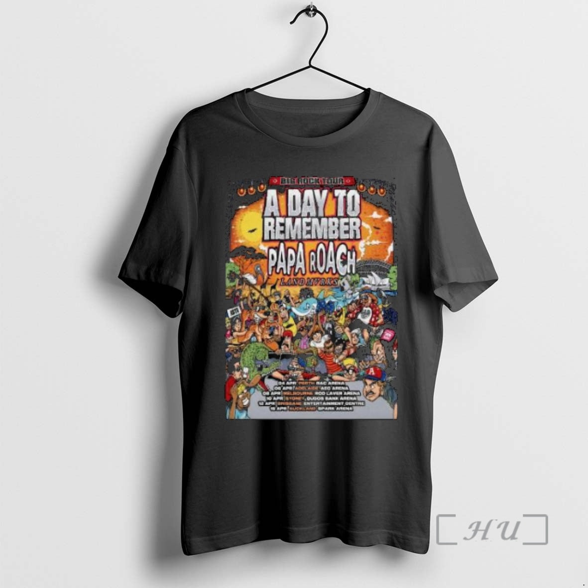 Officials Papa Roach Big Rock Tour 2026 A Day To Remember Circle Black Premium T-Shirts, Hoodie, Sweatshirt | PodTeesHub.com