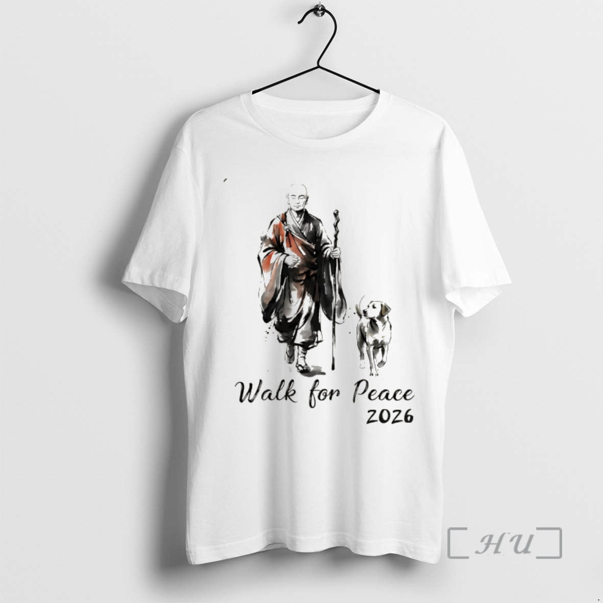 Officials Peace Walking Monk And Aloka Dog Walk For Peace 2026 2026 Premium T Shirts Hoodie, Sweatshirt | PodTeesHub.com