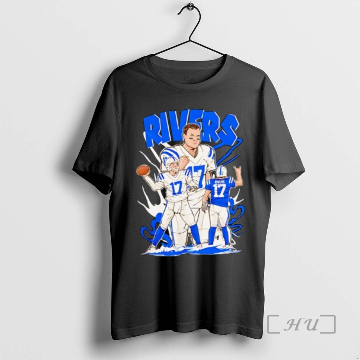 Officials Philip Rivers 17 Indianapolis Colts Football Cartoon T-Shirts, Hoodie, Sweatshirt | PodTeesHub.com