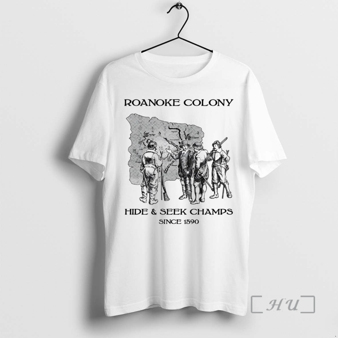 Officials Roanoke Colony Hide And Seek Champs Since 1590 T-Shirts, Hoodie, Sweatshirt | PodTeesHub.com