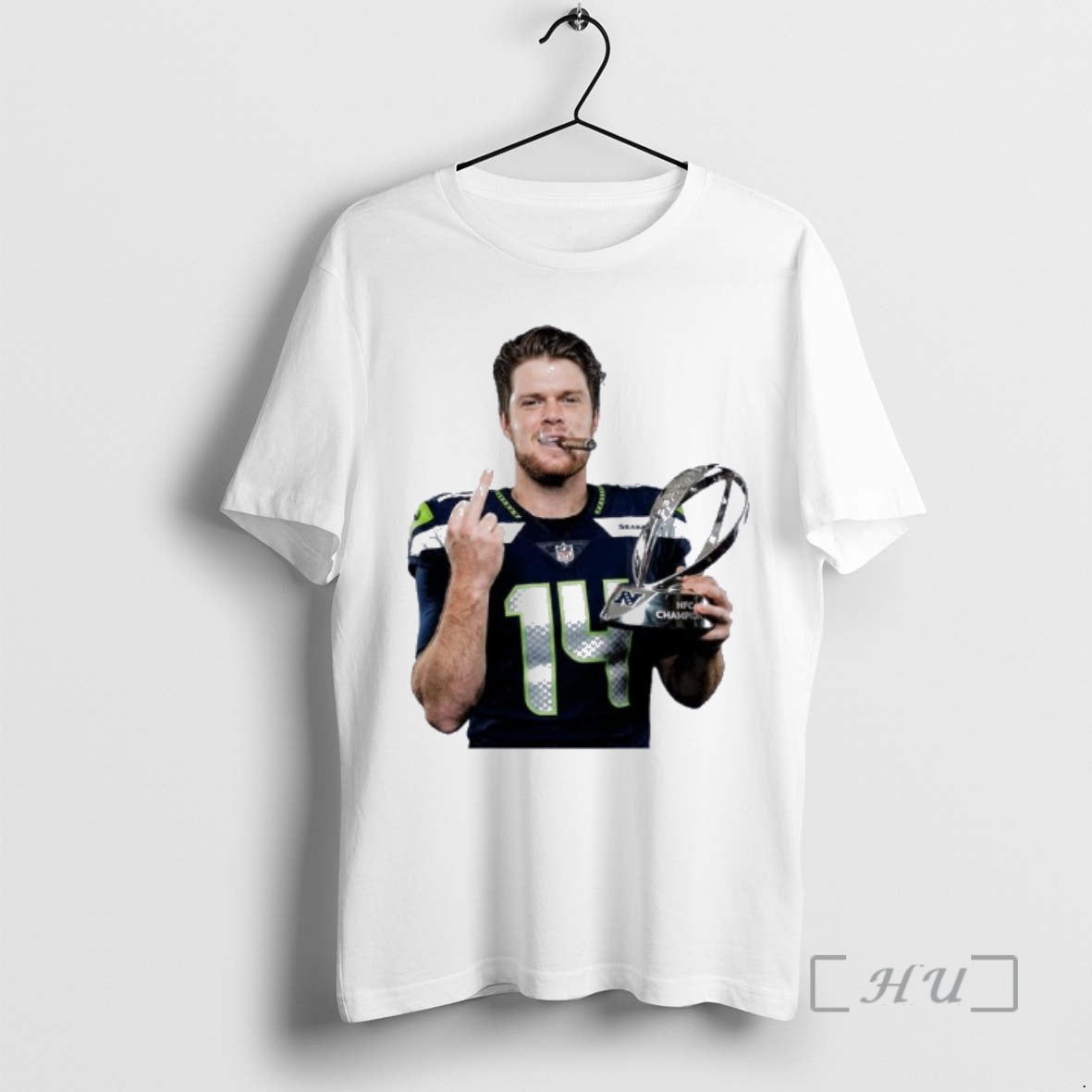 Officials Sam Darnold Middle Finger Nfc Champions T-Shirts, Hoodie, Sweatshirt | PodTeesHub.com