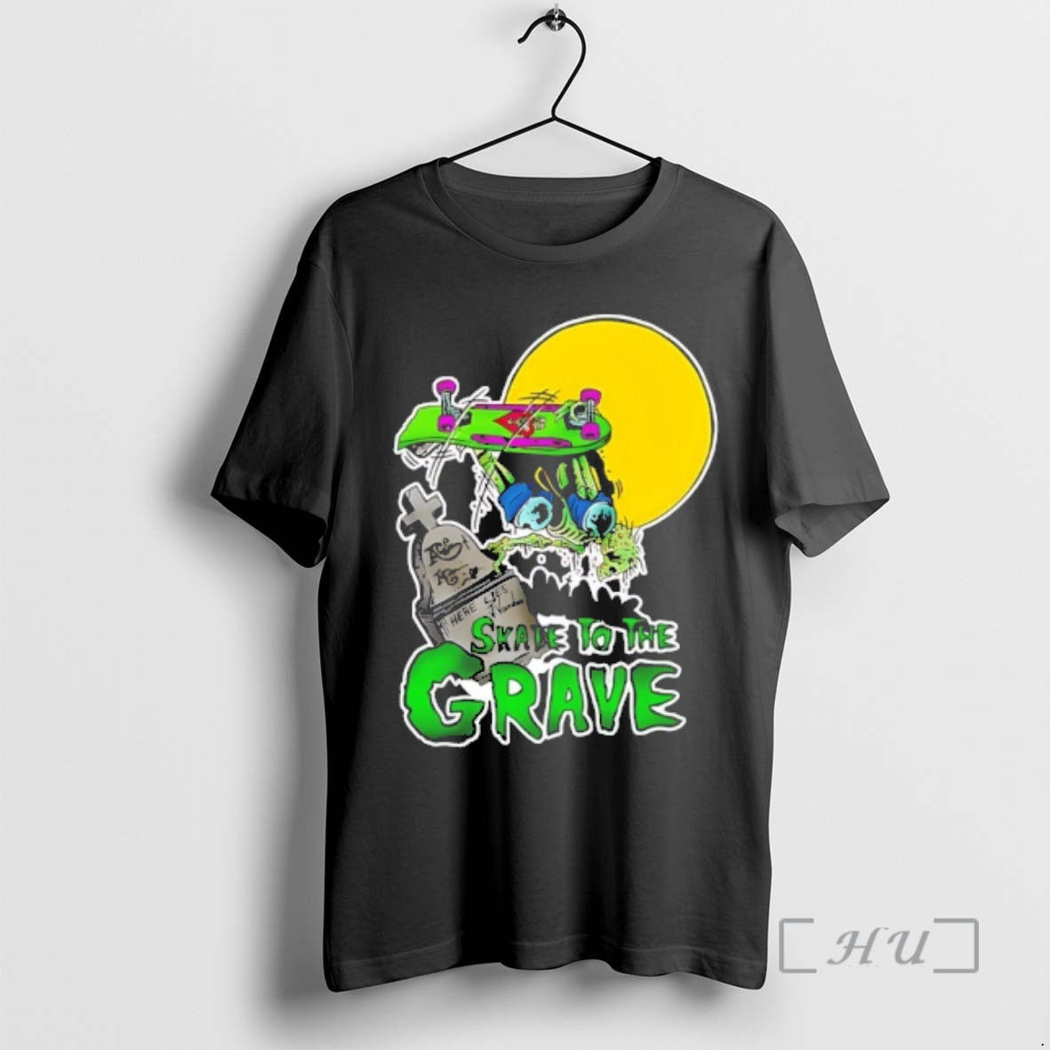 Officials Skate To The Grave I Mete Les Morts Zombie Goat Cartoon Premium T Shirts Hoodie, Sweatshirt | PodTeesHub.com