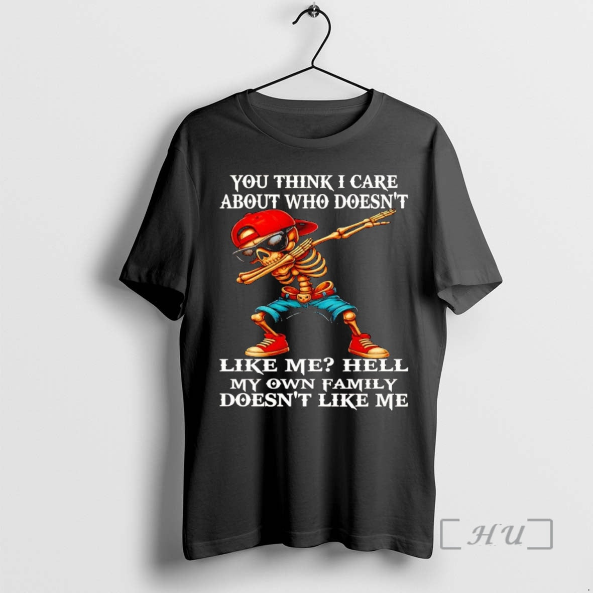 Officials Skeleton Dabbing You Think I Care About Who Doesnt Like Me Premium T Shirts Hoodie, Sweatshirt | PodTeesHub.com