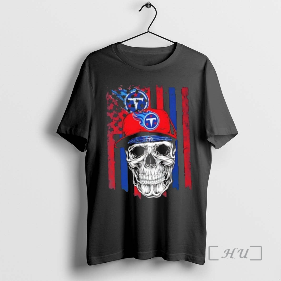 Officials Skull Wearing A Cap Tennessee Titans Us Flag T-Shirts, Hoodie, Sweatshirt | PodTeesHub.com