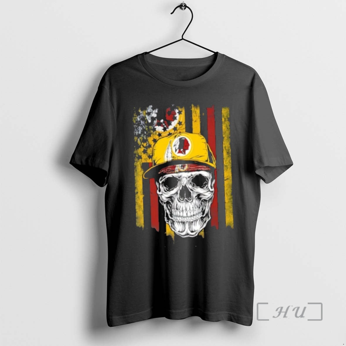 Officials Skull Wearing A Cap Washington Redskins Us Flag T-Shirts, Hoodie, Sweatshirt | PodTeesHub.com