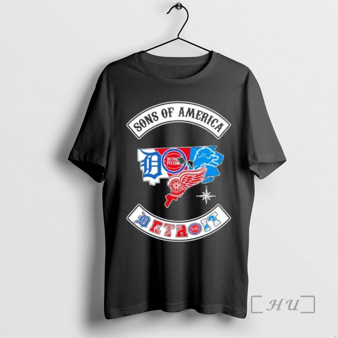 Officials Son Of America Detroit Map Sports Logos Combine T-Shirts, Hoodie, Sweatshirt | PodTeesHub.com