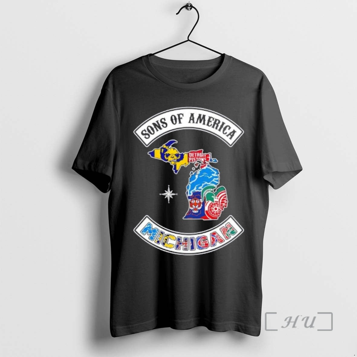 Officials Son Of America Michigan Map Sports Logos Combine T-Shirts, Hoodie, Sweatshirt | PodTeesHub.com