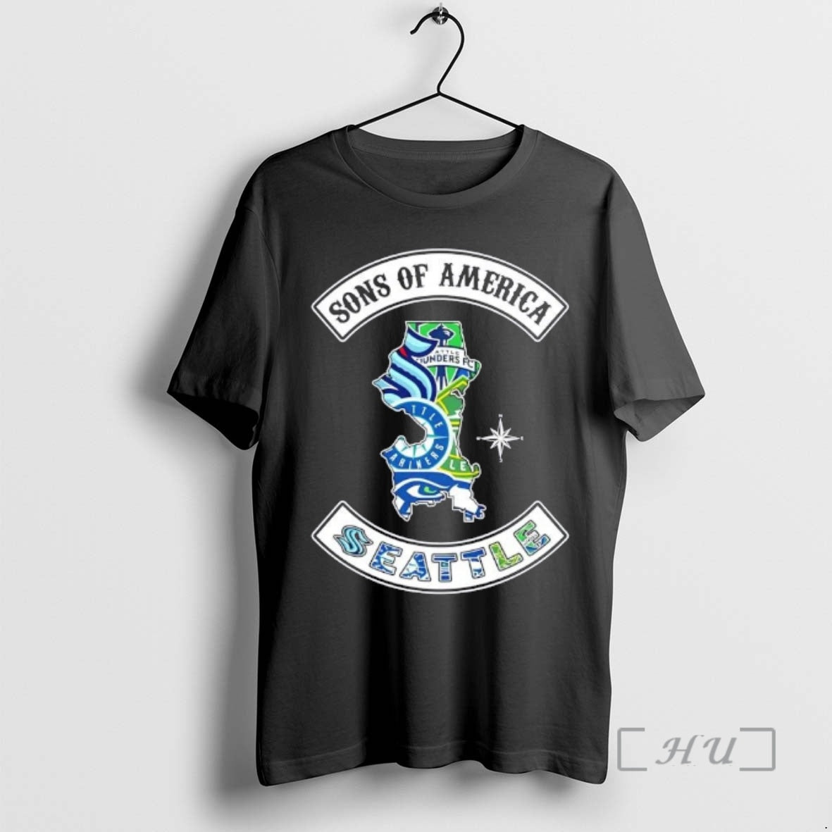 Officials Son Of America Seattle Map Sports Logos Combine T-Shirts, Hoodie, Sweatshirt | PodTeesHub.com