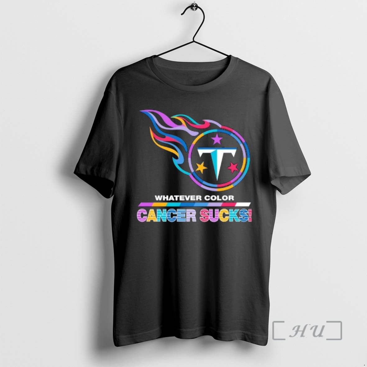 Officials Tennessee Titans Football Whatever Color Cancer Sucks Logo Colors T-Shirts, Hoodie, Sweatshirt | PodTeesHub.com
