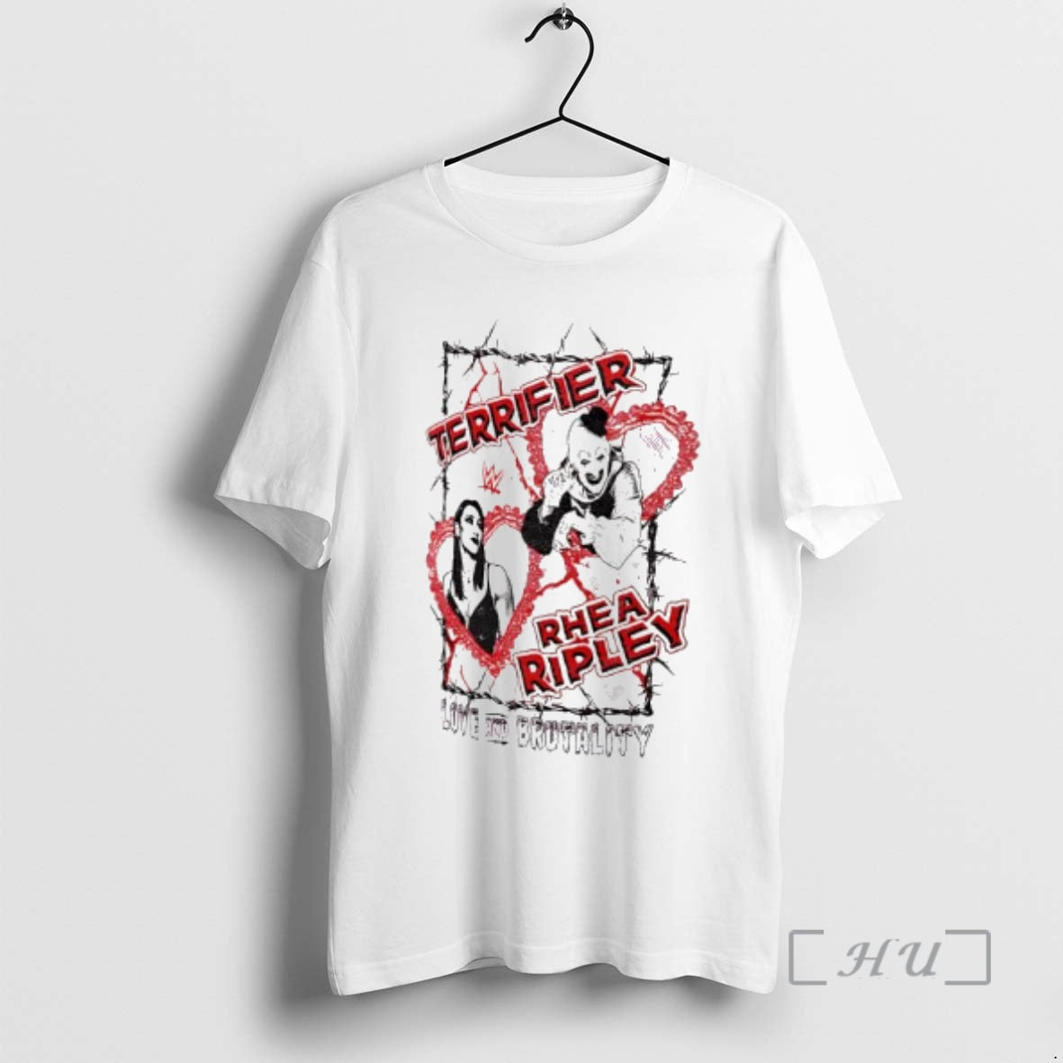 Officials Terrifier X Rhea Ripley Love And Brutality T-Shirts, Hoodie, Sweatshirt | PodTeesHub.com