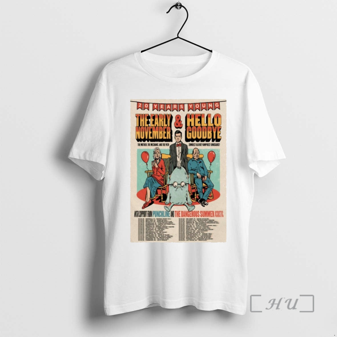 Officials The Early November And Hello Goodbye 20 Years Young Tour 2026 Premium T Shirts Hoodie, Sweatshirt | PodTeesHub.com