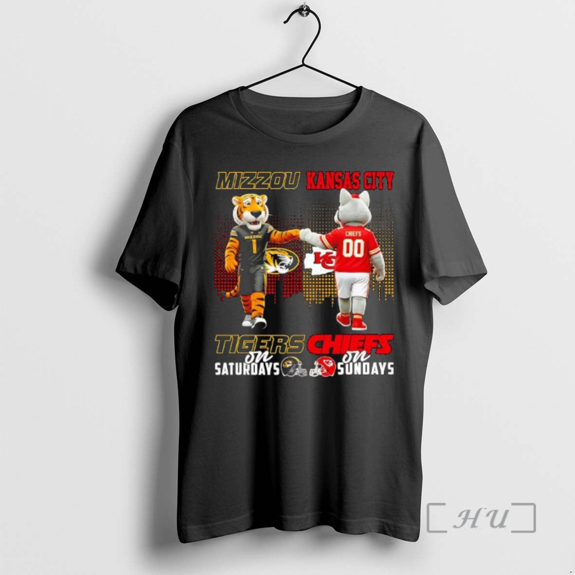 Officials The Mizzou Tigers On Saturdays And Kansas City Chiefs On Sundays Mascots Logos Premium T-Shirts, Hoodie, Sweatshirt