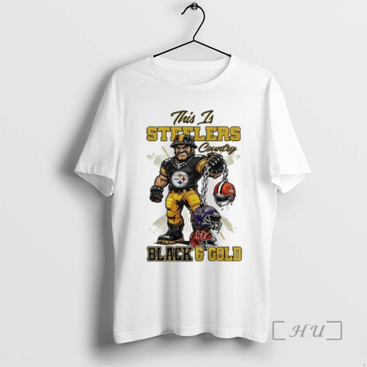 Officials This Is Steelers Country Mascot Black Gold T-Shirts, Hoodie, Sweatshirt | PodTeesHub.com