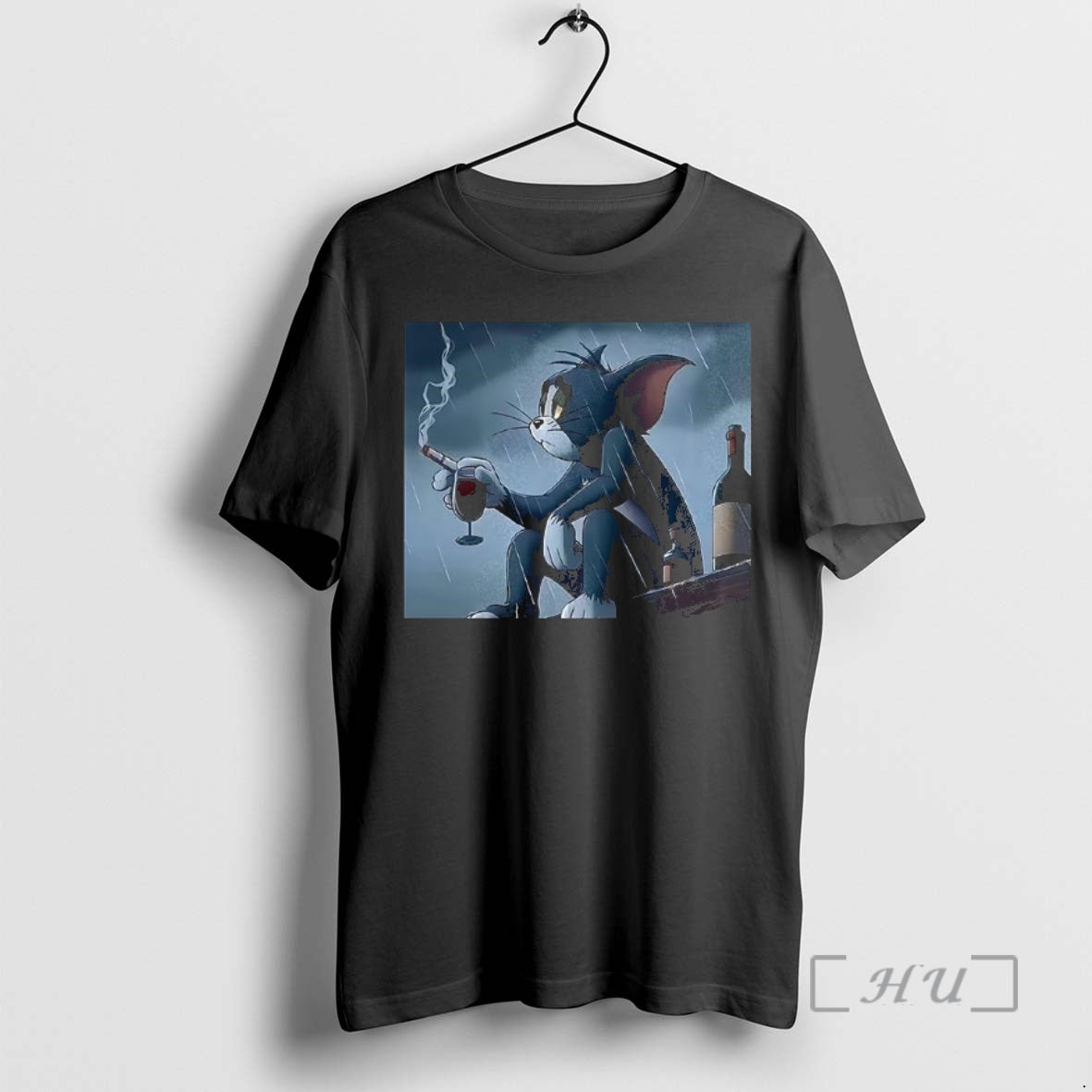 Officials Tom Pensive And Sad Smoking In The Rain Cartoon T-Shirts, Hoodie, Sweatshirt | PodTeesHub.com