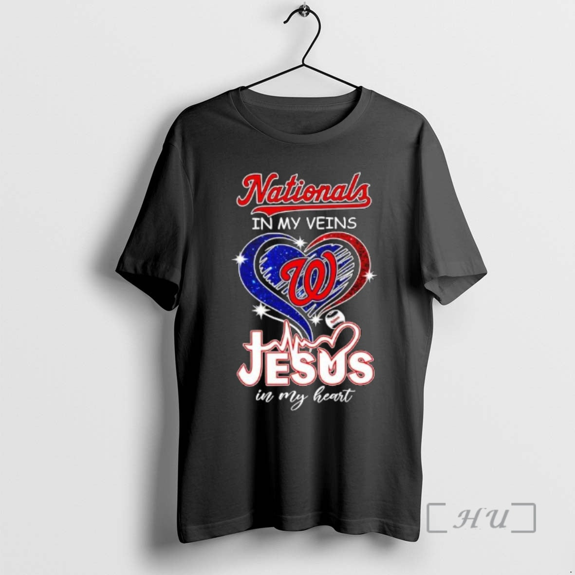 Officials Washington Nationals In My Veins Jesus In My Heart T-Shirts, Hoodie, Sweatshirt | PodTeesHub.com