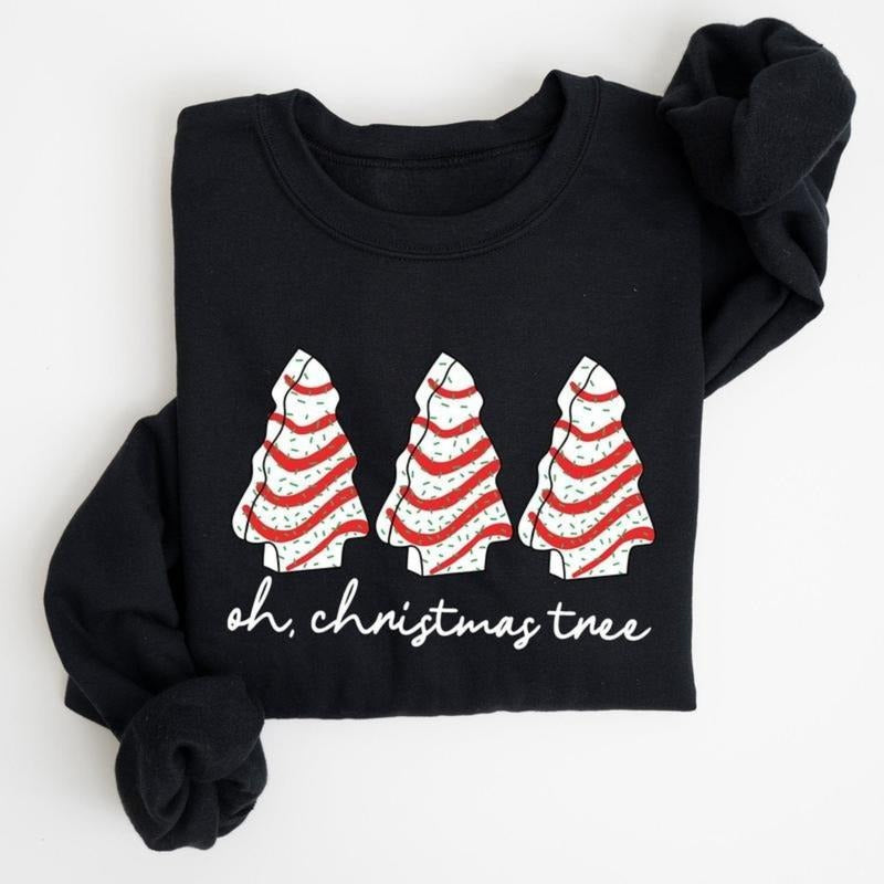 Oh Christmas Tree, Cakes, Winter, Snacks, Santa, Snow, Xmas Sweatshirt, Women's Crew Neck, Crewneck T-Shirts, Hoodie