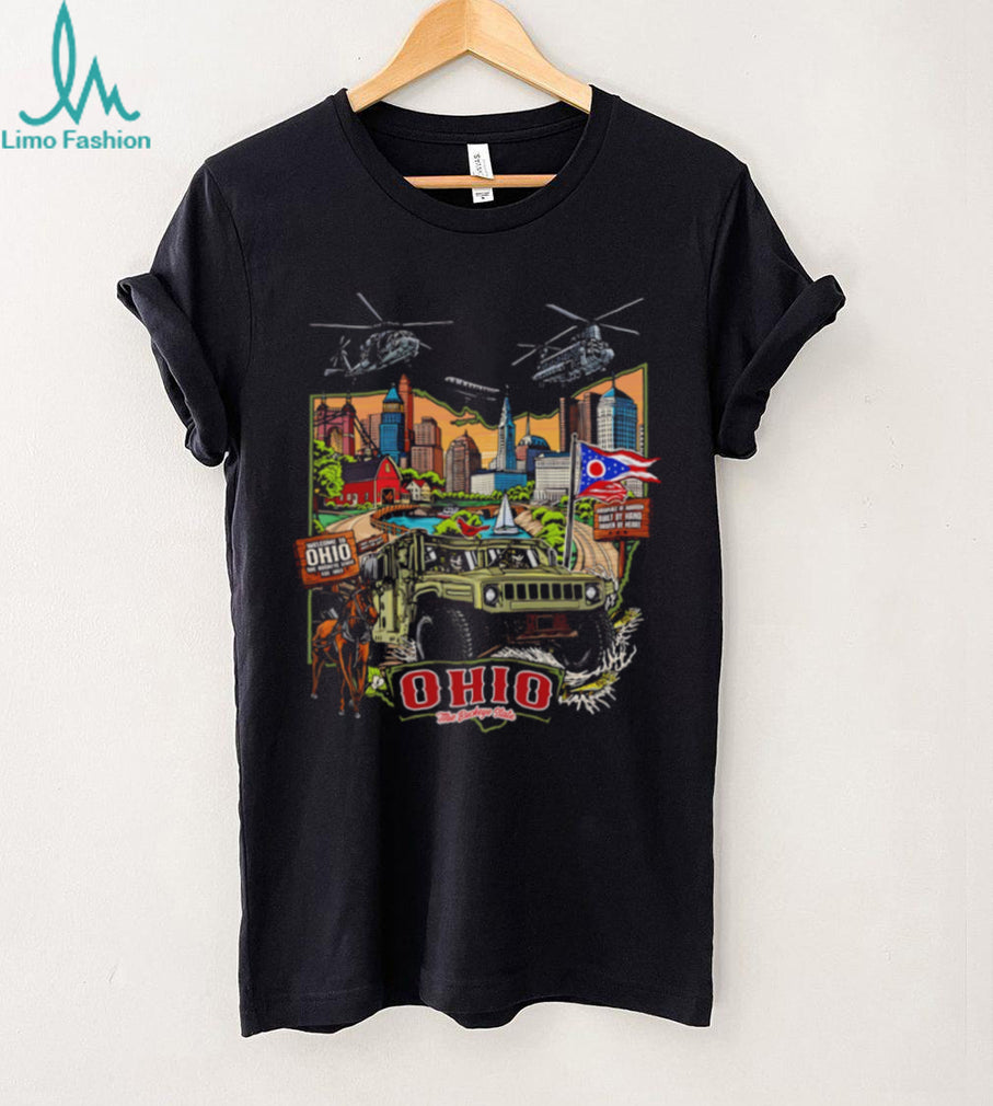 Ohio The Buckeye State Humvee Military City Skyline T Shirt