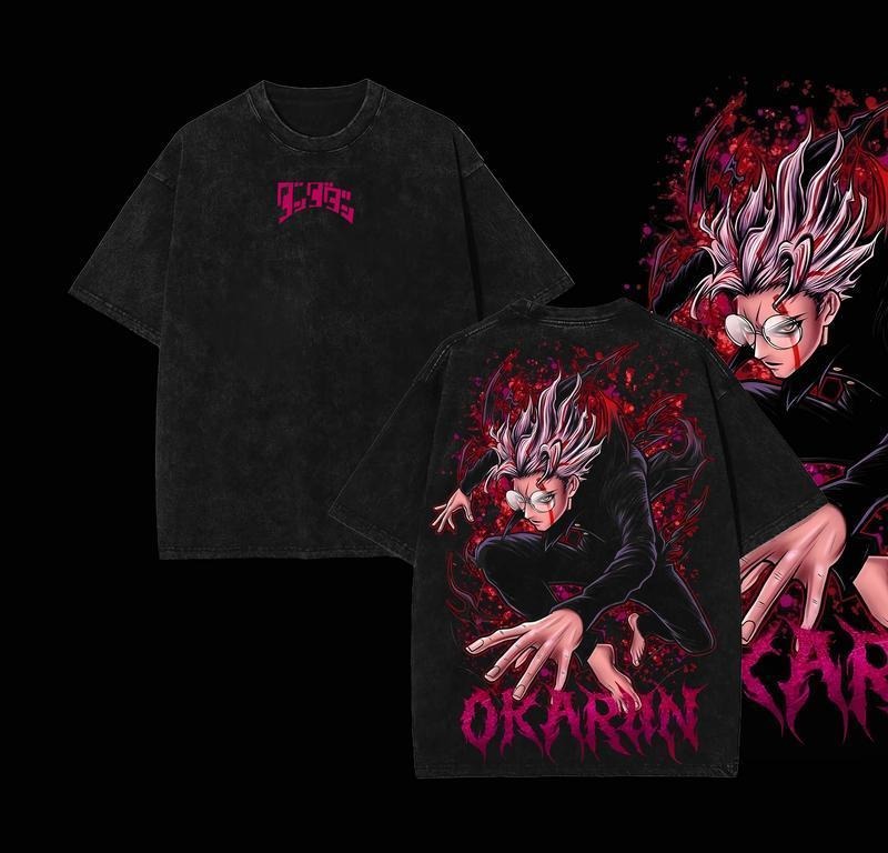 Okarun Dandadan T-Shirt Anime Manga Tee Washed Heavy Cotton T-shirt Gift For Anime Fan Lover Vintage Oversized Graphic...