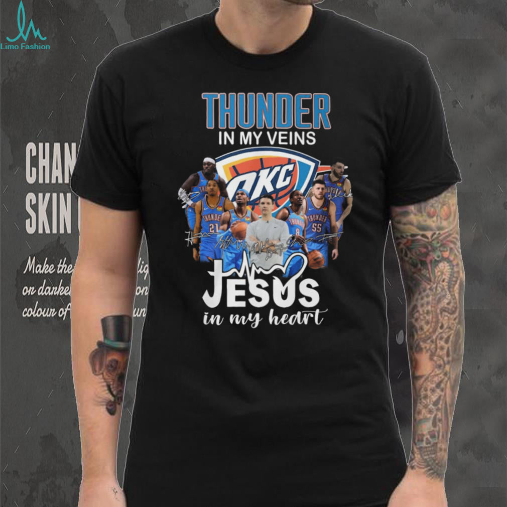 Oklahoma City Thunder Basketball Jesus In My Heart Faith Shirt