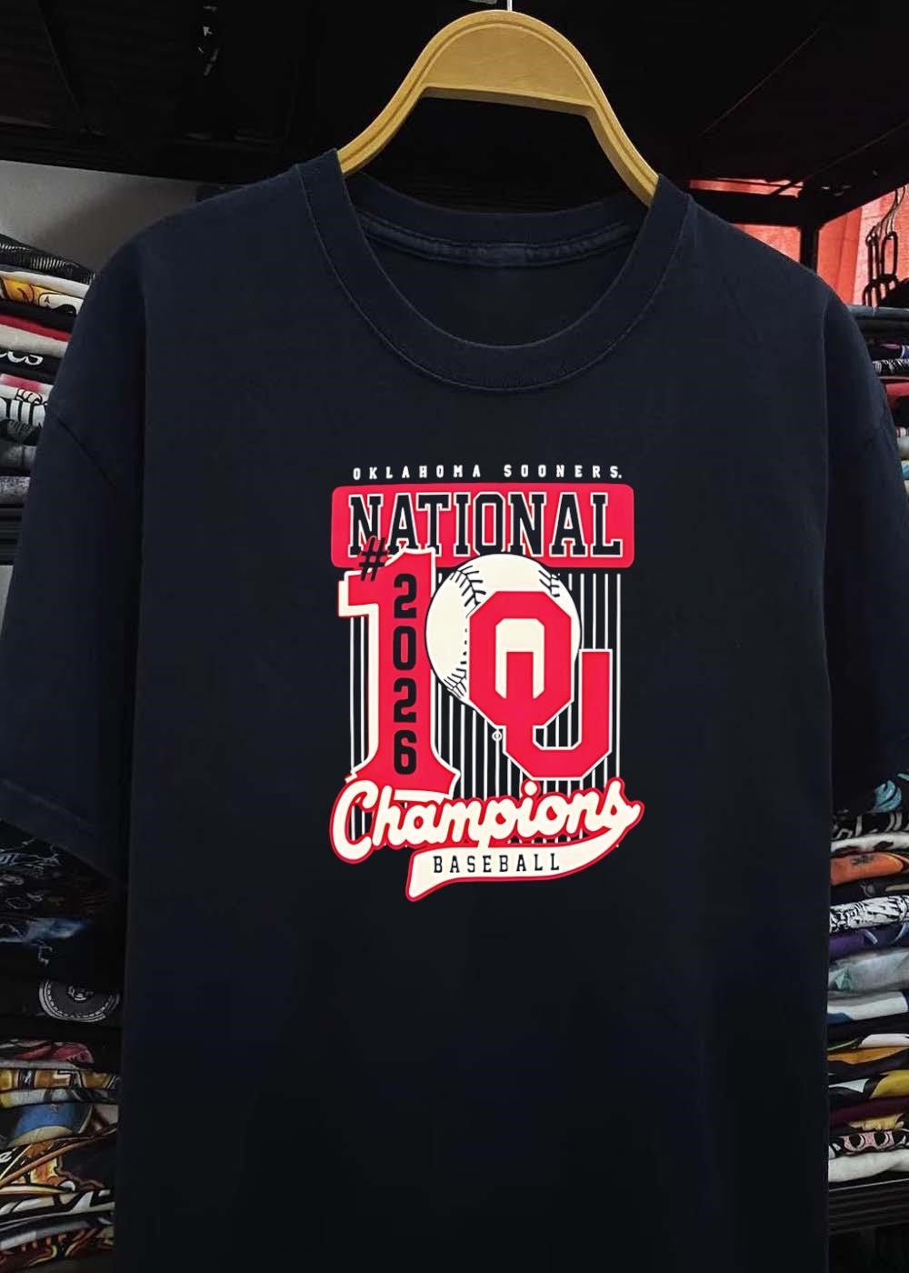 Oklahoma Sooners National 1 2026 Champions Baseball T-Shirt