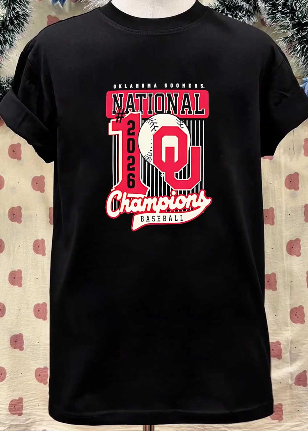 Oklahoma Sooners National 1 2026 Champions Baseball T-Shirt