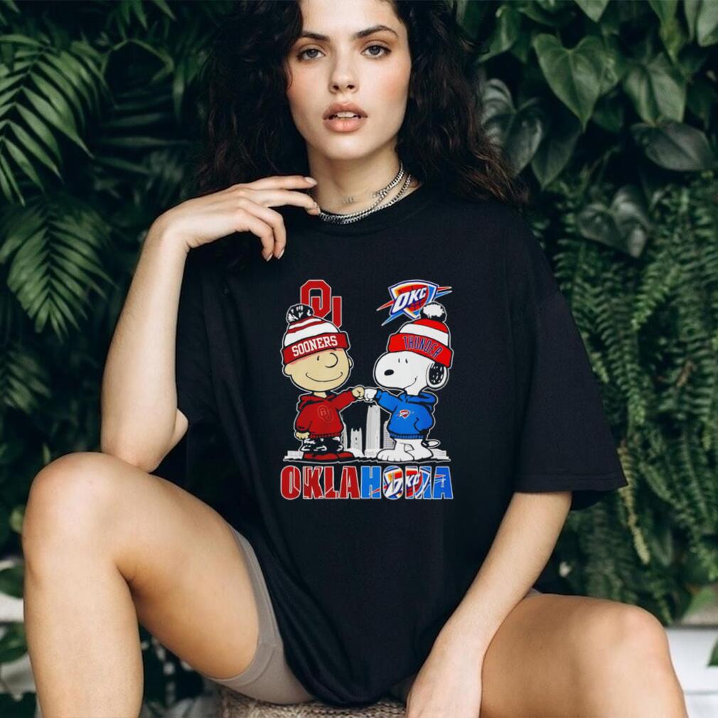 Oklahoma Sooners and OKC Thunder Cartoon Fans T Shirt