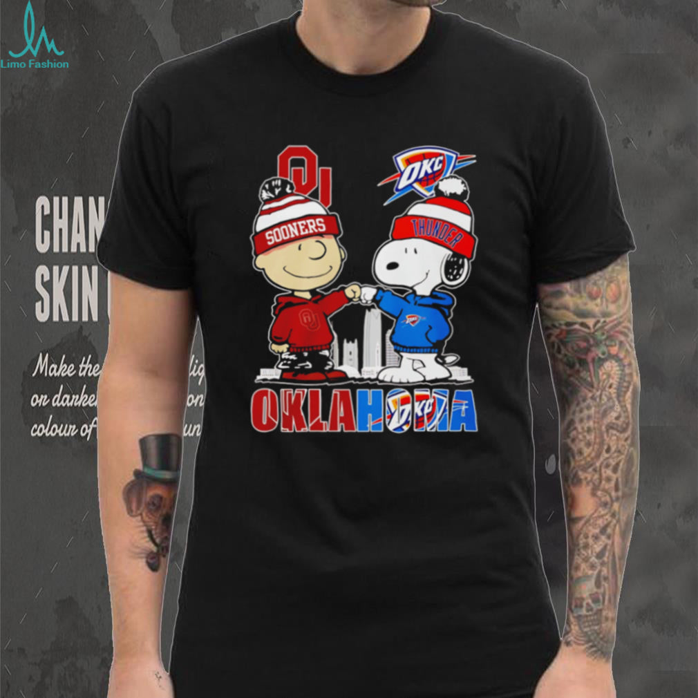 Oklahoma Sooners and OKC Thunder Cartoon Fans T Shirt
