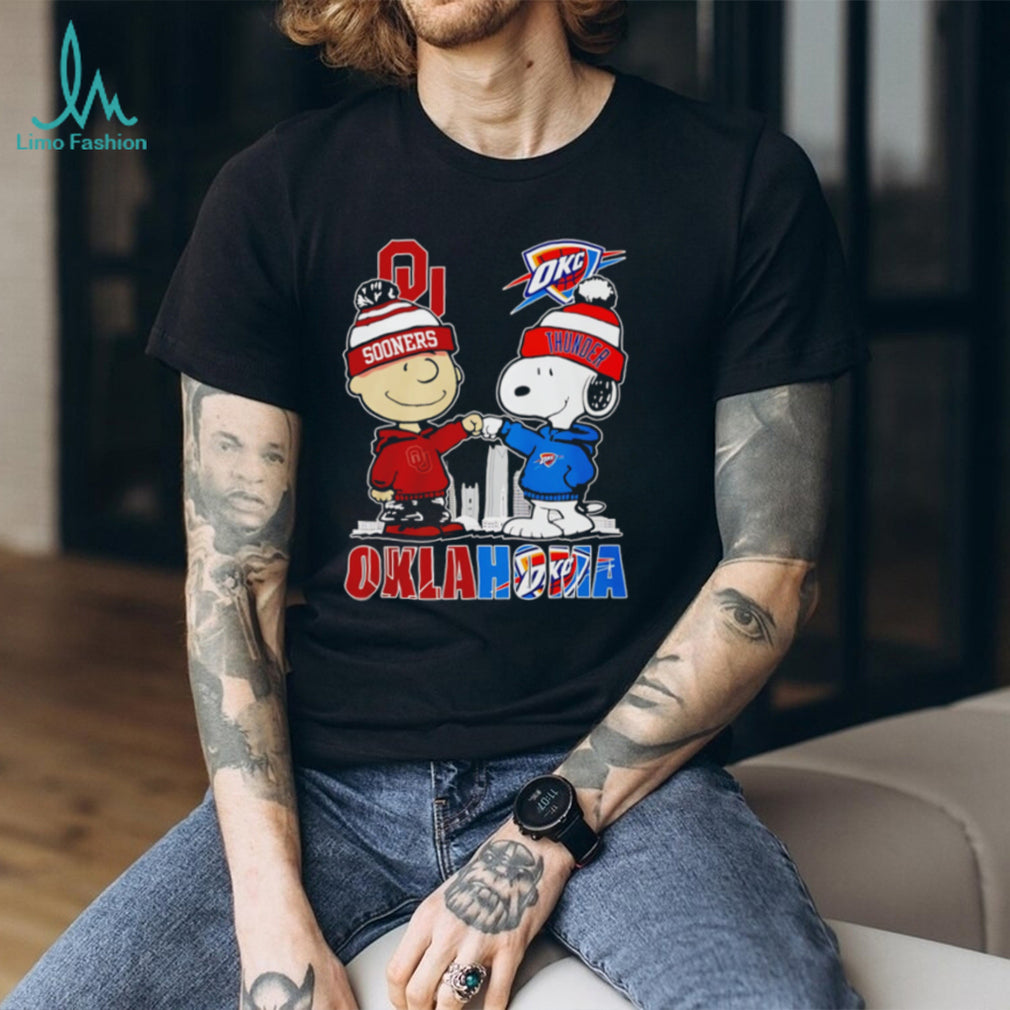 Oklahoma Sooners and OKC Thunder Cartoon Fans T Shirt