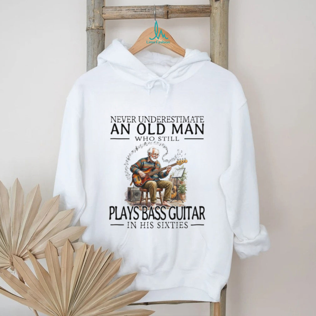 Old Man Bass Guitarist Musician In His Sixties Shirt