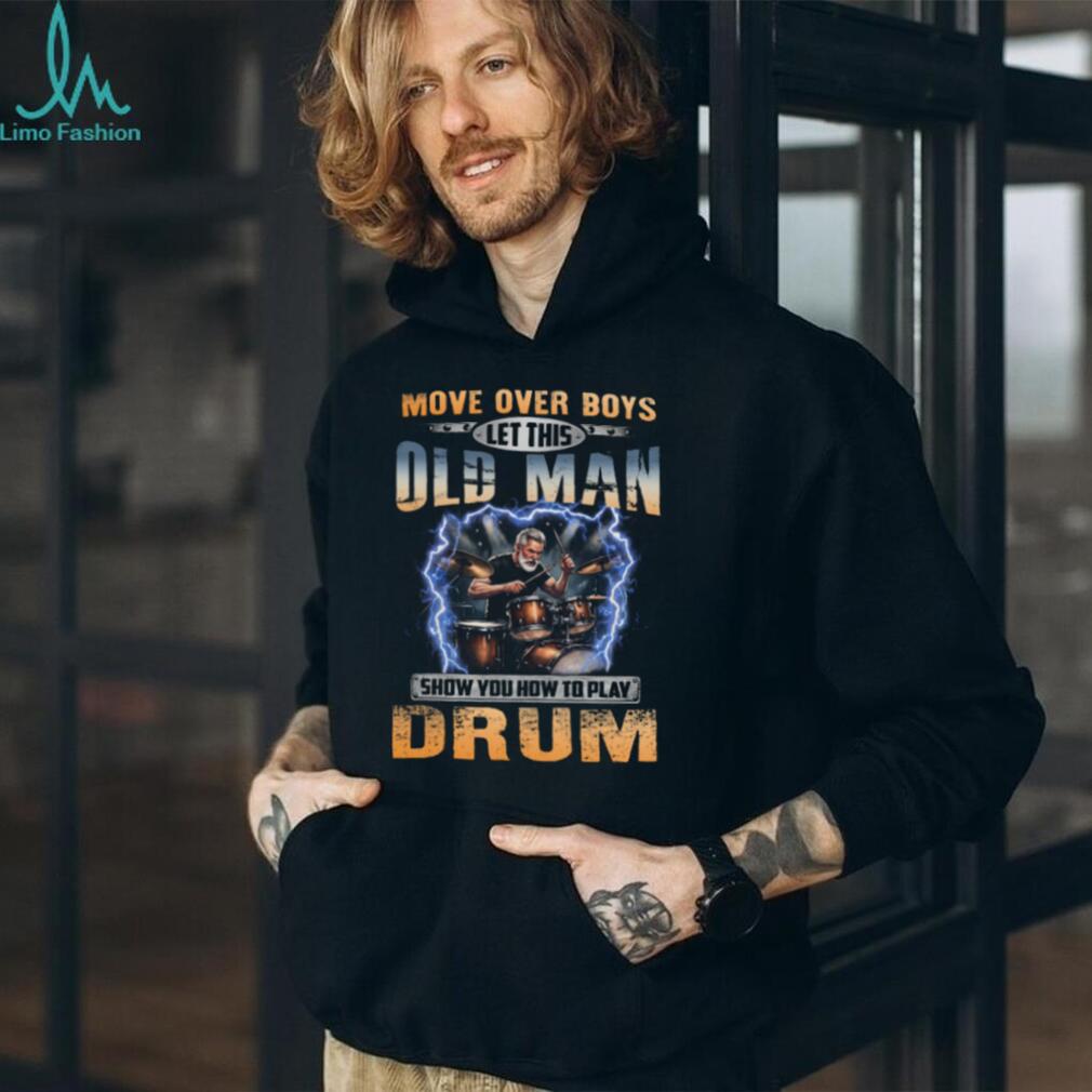 Old Man Drum Player Lightning Musician Gift Shirt