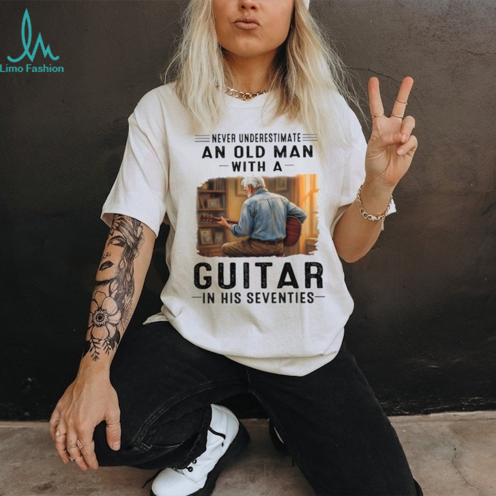 Old Man Guitar Seventies Acoustic Musician Shirt