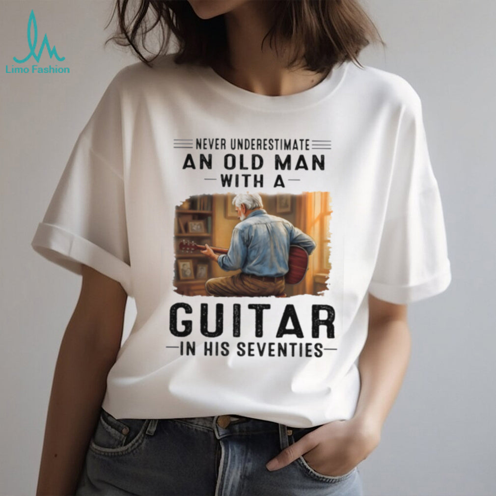 Old Man Guitar Seventies Acoustic Musician Shirt