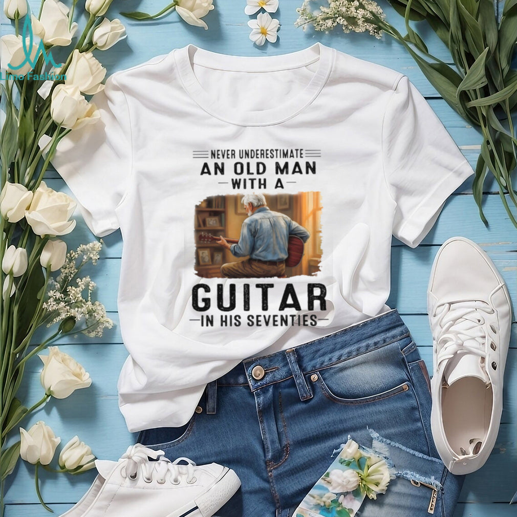 Old Man Guitar Seventies Acoustic Musician Shirt