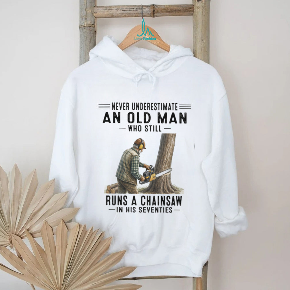 Old Man Lumberjack Chainsaw Woodworker Graphic Shirt