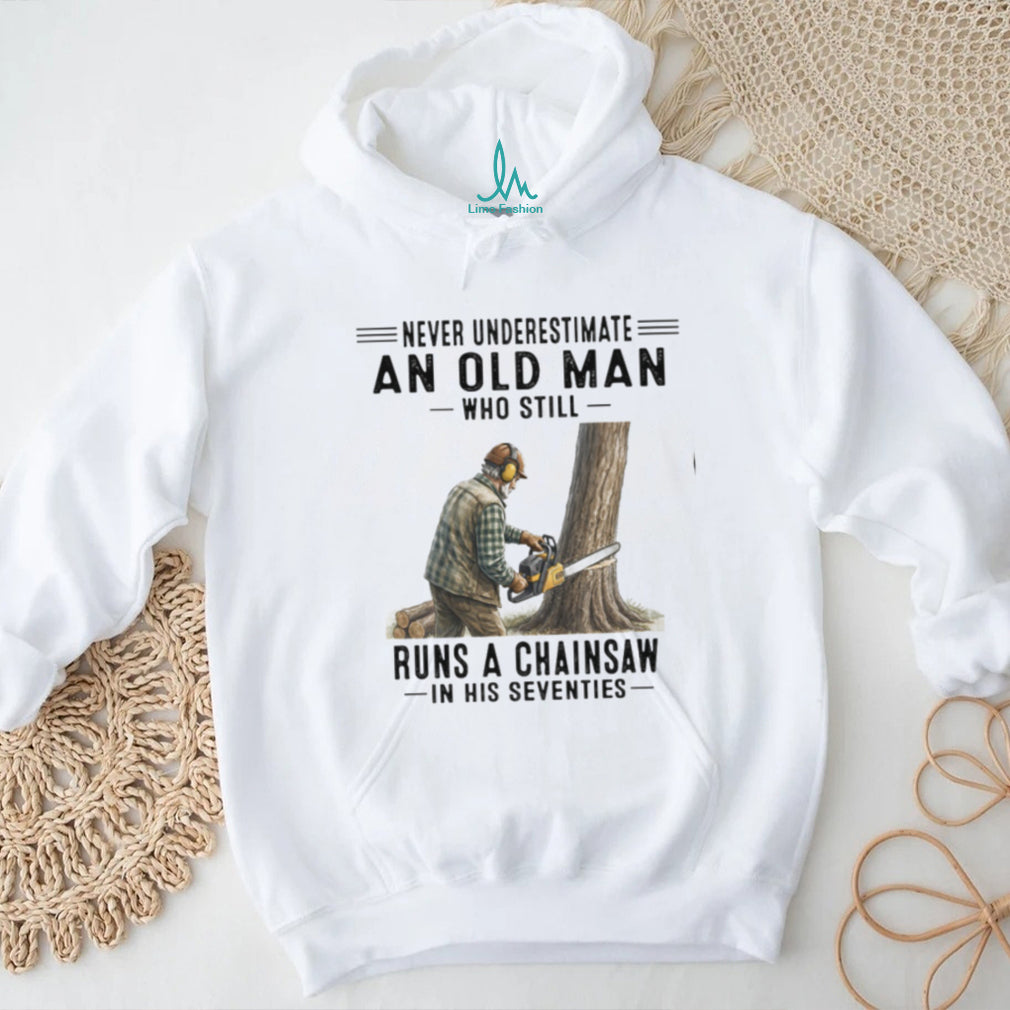 Old Man Lumberjack Chainsaw Woodworker Graphic Shirt