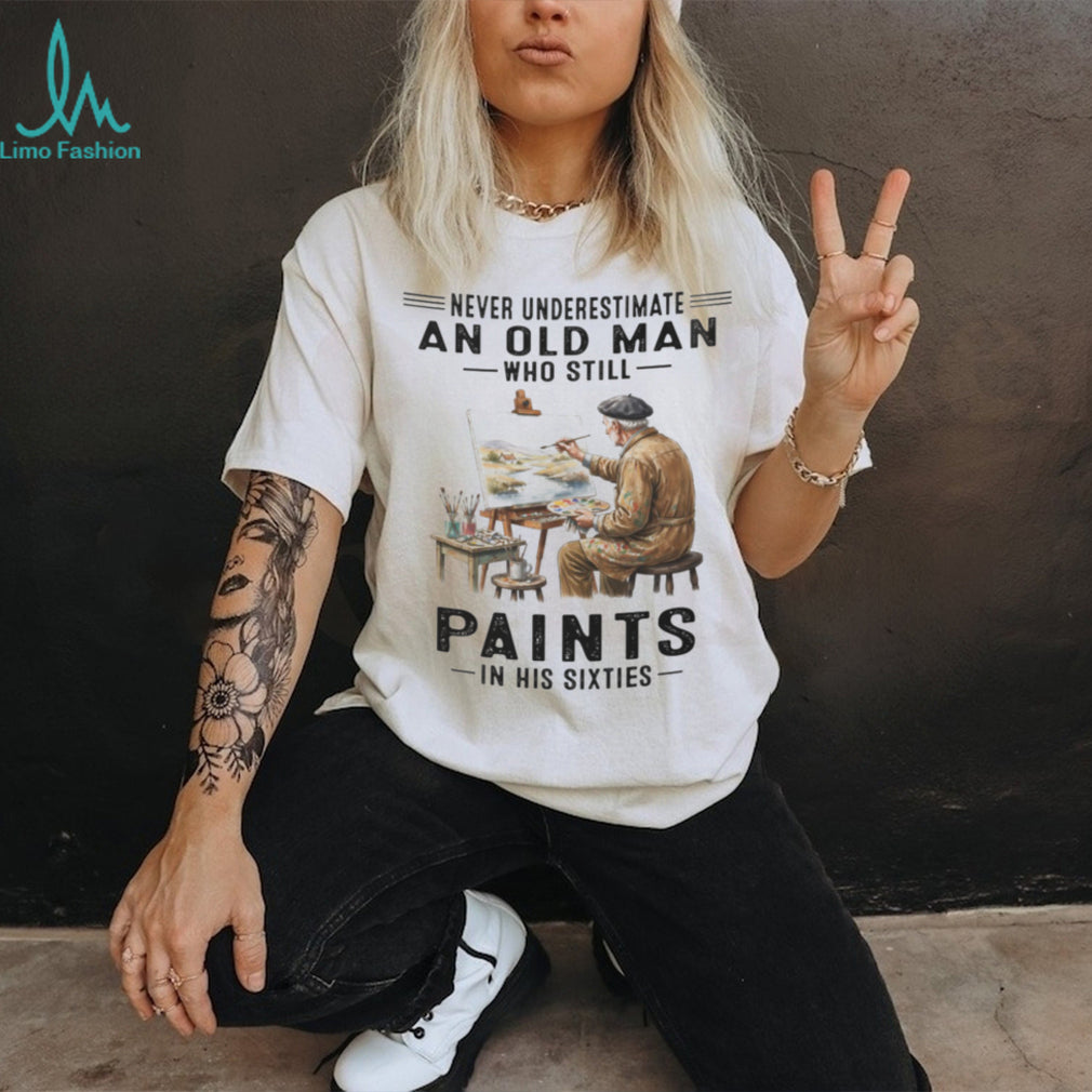 Old Man Painting Art Hobby 60th Birthday Shirt