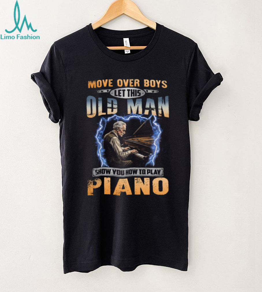 Old Man Piano Player Lightning Musician Gift Shirt