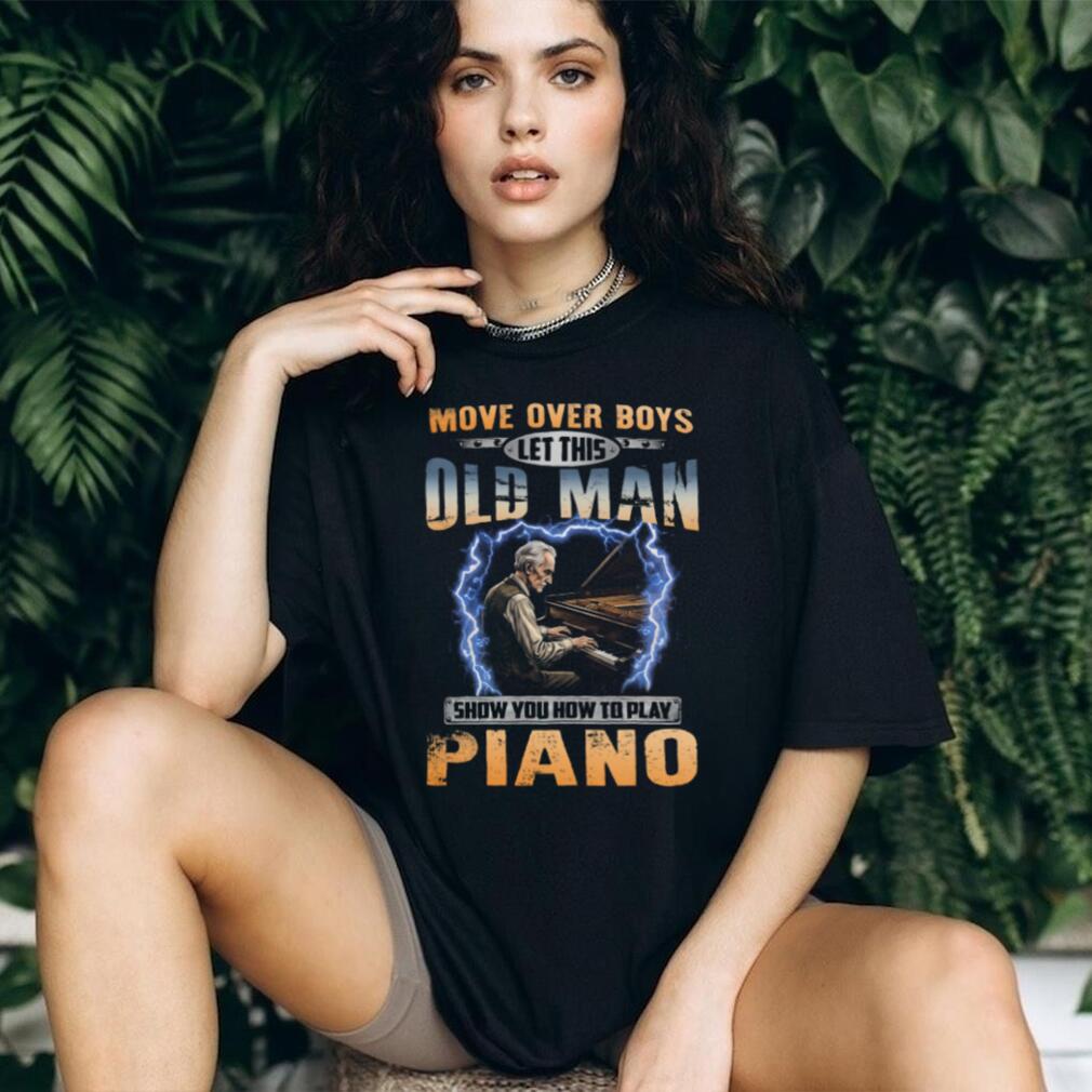 Old Man Piano Player Lightning Musician Gift Shirt
