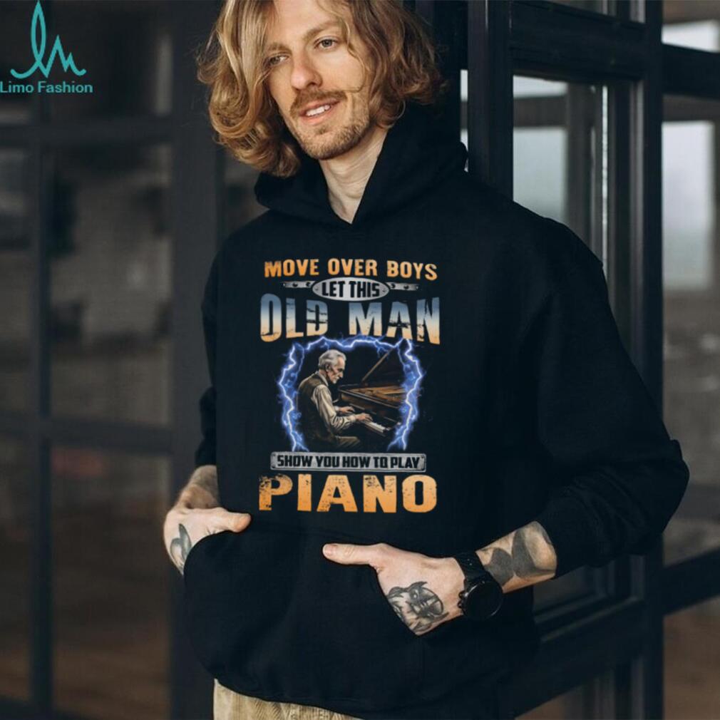 Old Man Piano Player Lightning Musician Gift Shirt