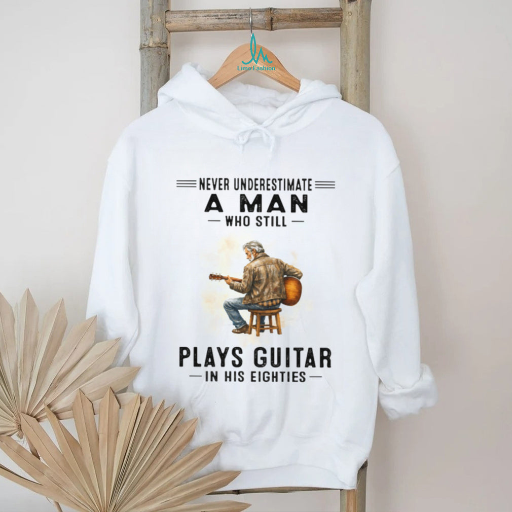 Old Man Plays Guitar Eighties Acoustic Musician Shirt
