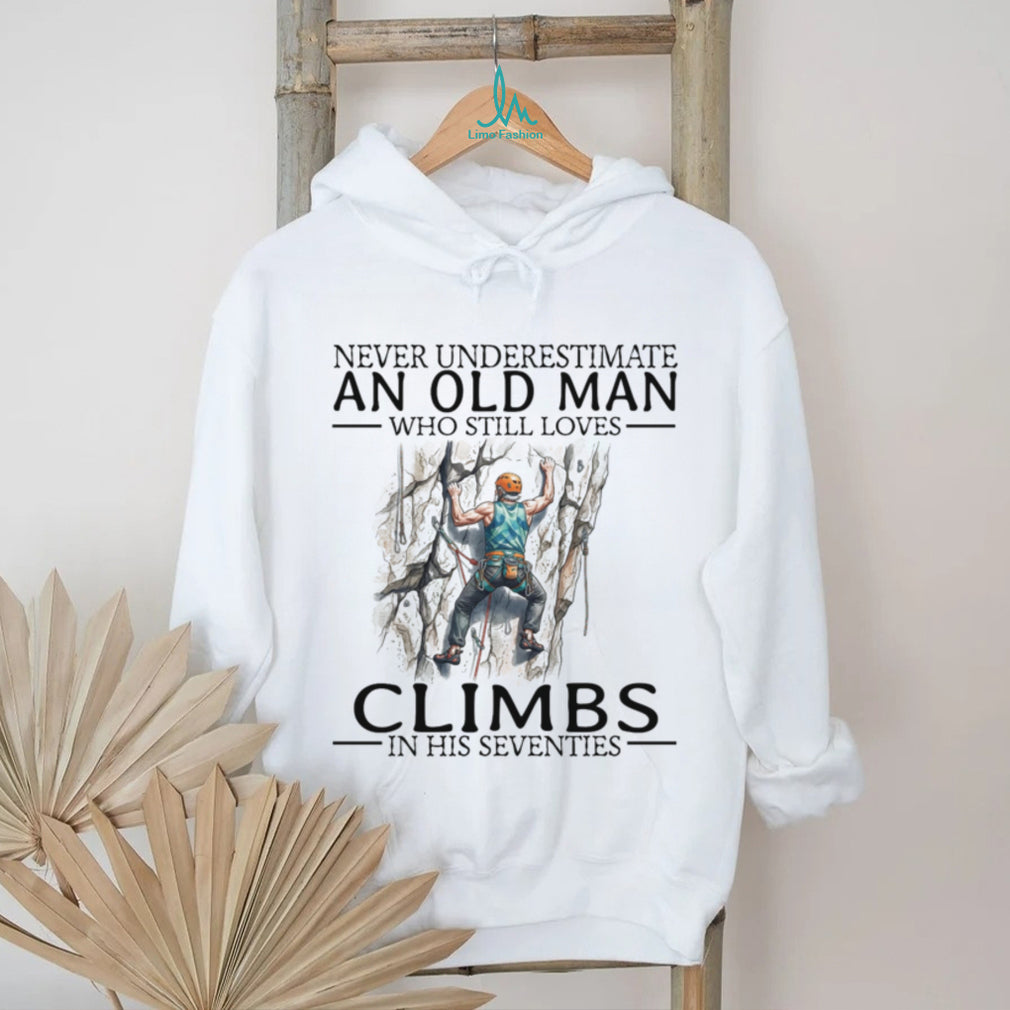Old Man Rock Climber Rock Climbing Hobby Funny Graphic Shirt