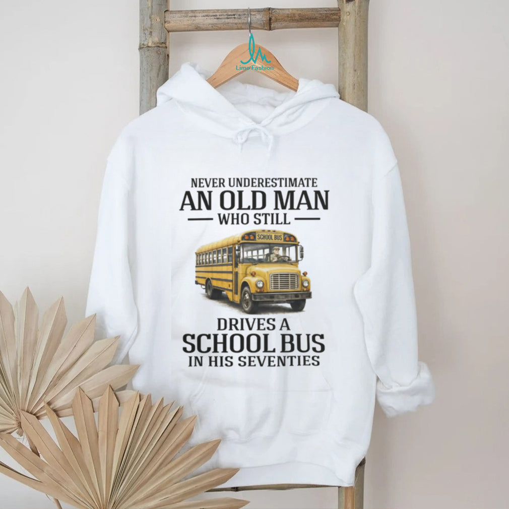 Old Man School Bus Driver Seventies Retirement Career T Shirt