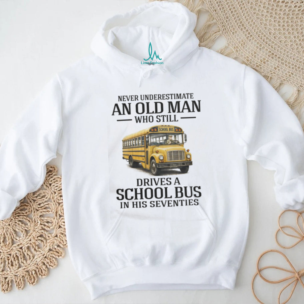 Old Man School Bus Driver Seventies Retirement Career T Shirt