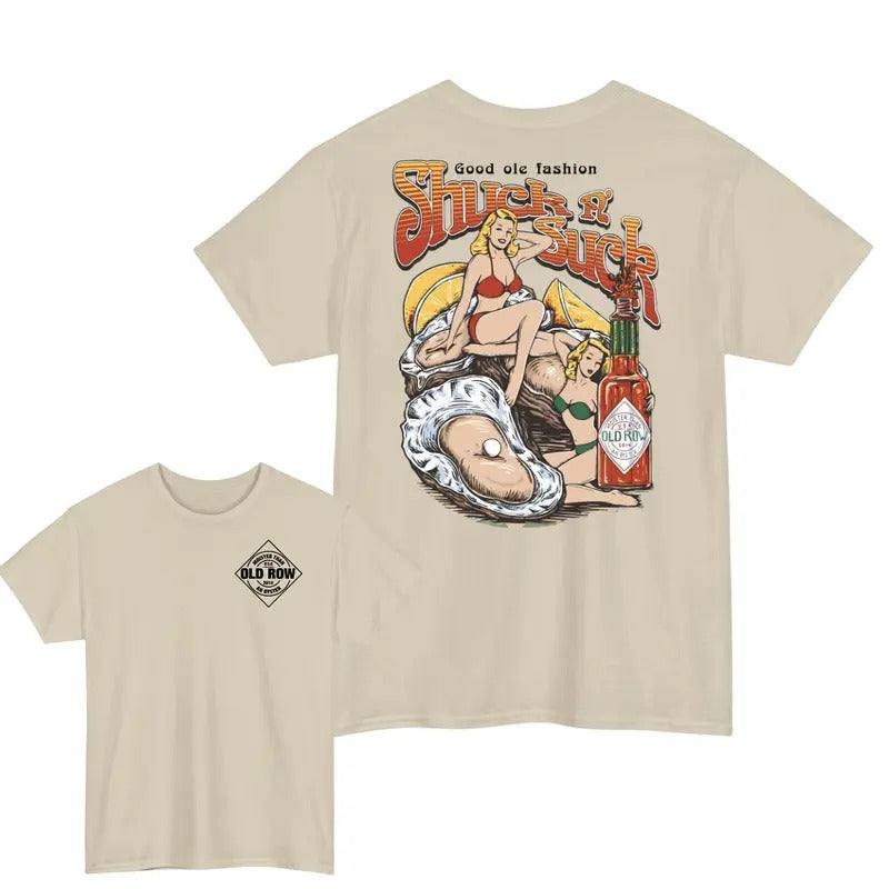 Old Row Shuck N' Suck Graphic Tee for Men, Women Hoodie, Sweatshirt | PodTeesHub.com