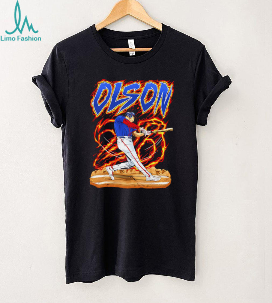 Olson 28 Baseball Batter Flame Sports T Shirt