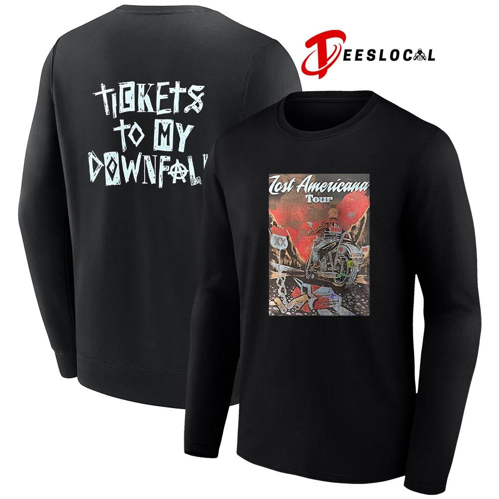 Omaha Los Americana tour tickets to my downfall poster graphic shirt
