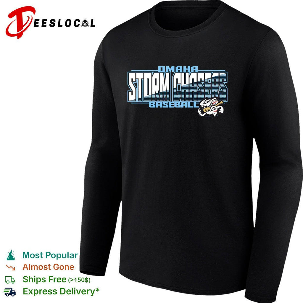 Omaha Storm Chasers Baseball striped wordmark logo shirt