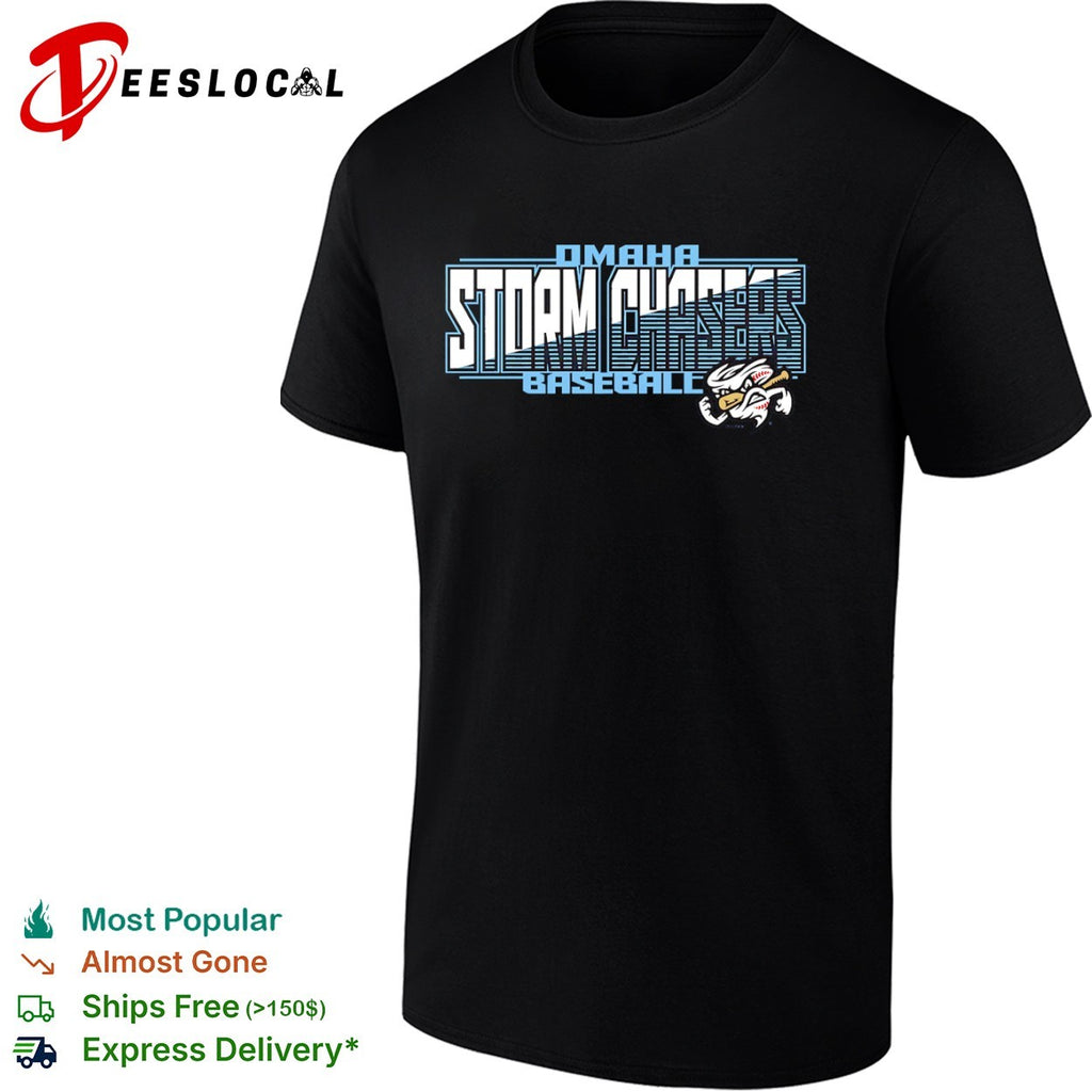 Omaha Storm Chasers Baseball striped wordmark logo shirt