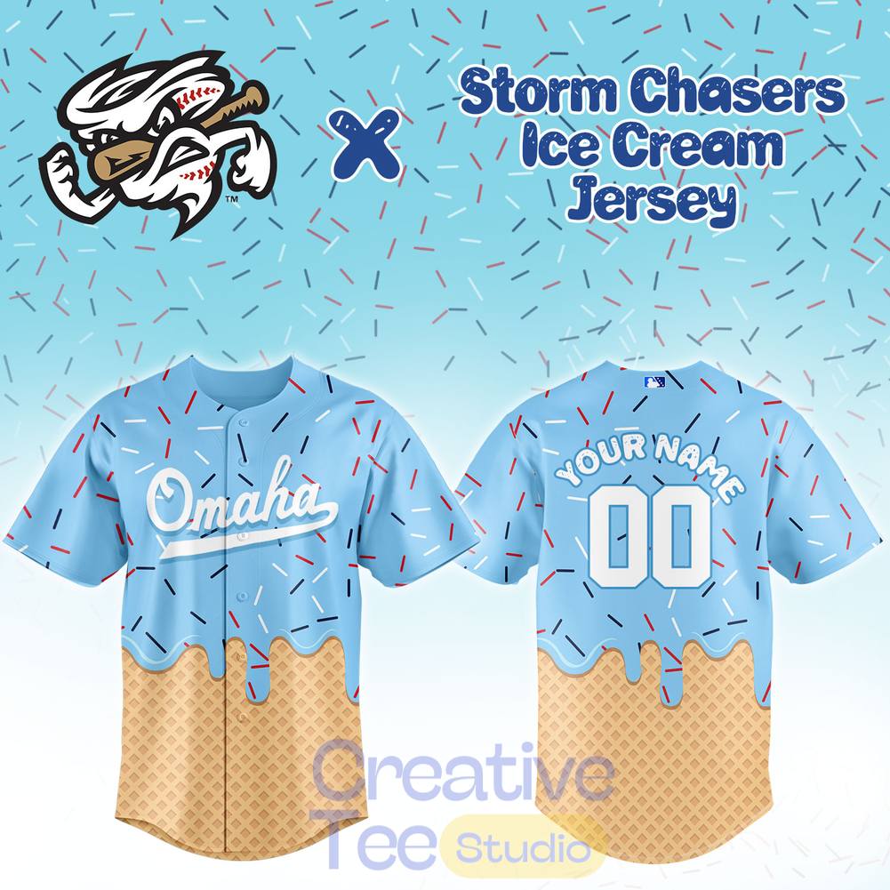 Omaha Storm Chasers Ice Cream Custom Baseball Jersey