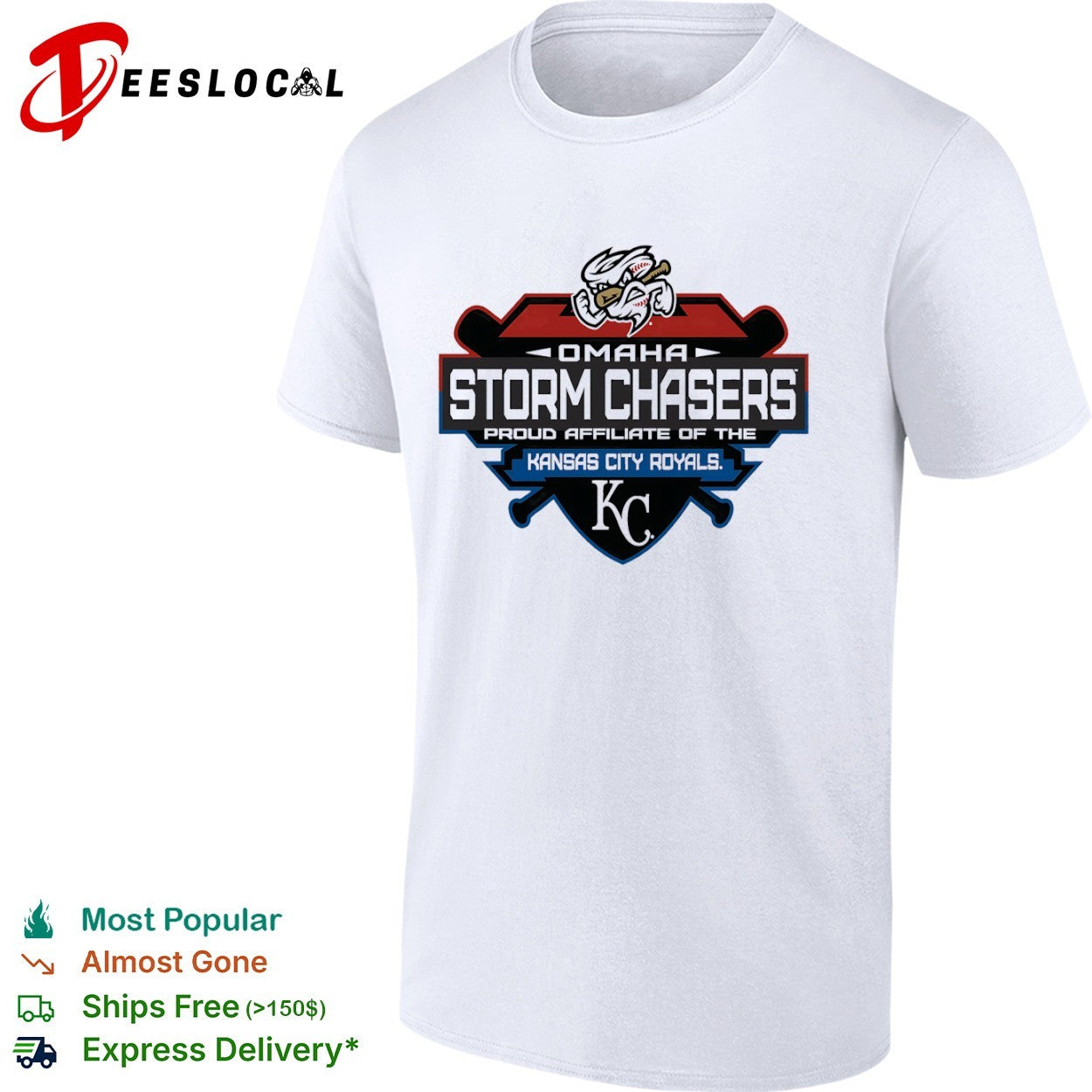 Omaha Storm Chasers Kansas City Royals affiliate shield shirt